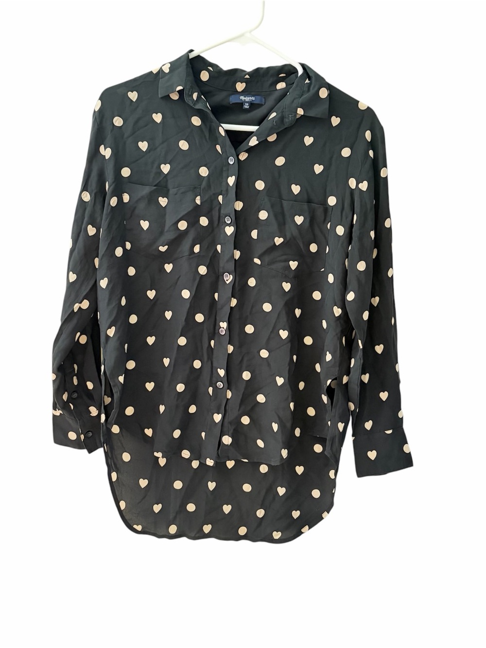 Madewell Hearts and Polka Dots buttoned down blouse